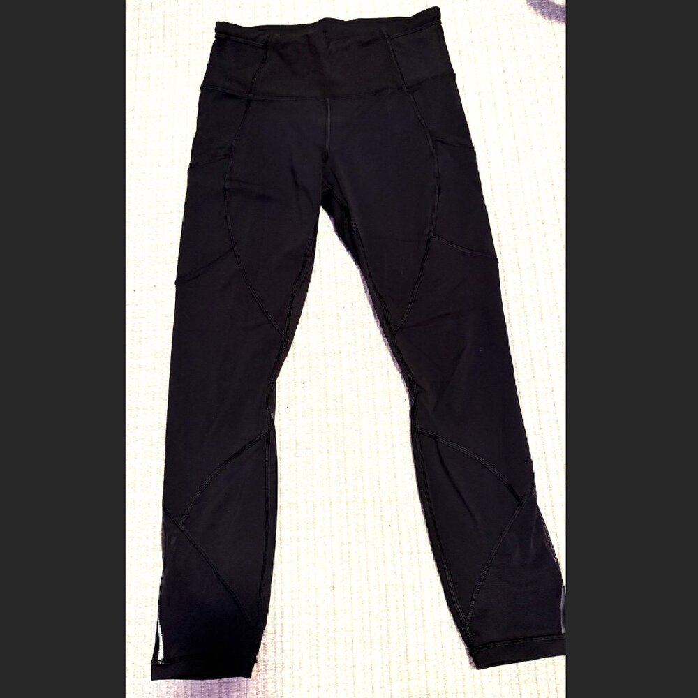 Lululemon Black Mesh Leggings Size 6